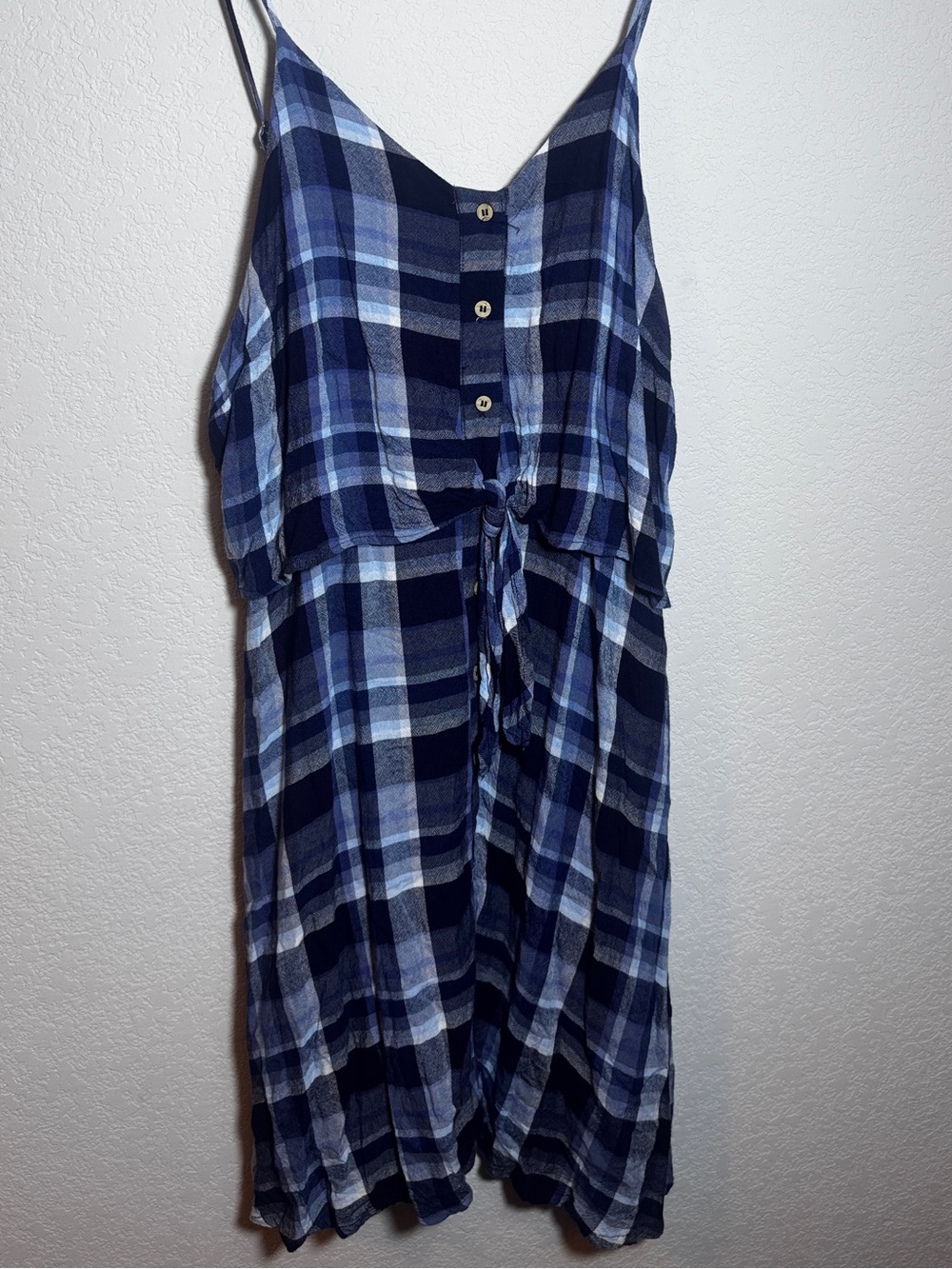 Universal thread  Plaid Maxi Dress in Blue & White Size Medium